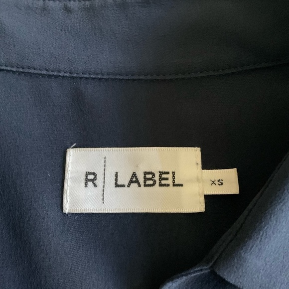 The Reset/R Label 100% Silk Button Down Navy Dress Size XS - Picture 6 of 8